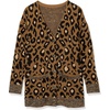 image:imageCable Stitch Womens Oversized Button Front Leopard Plaid Print Sweater Cardigan with Pockets VNeck Jacquard Coatigan Medium Multi Olive